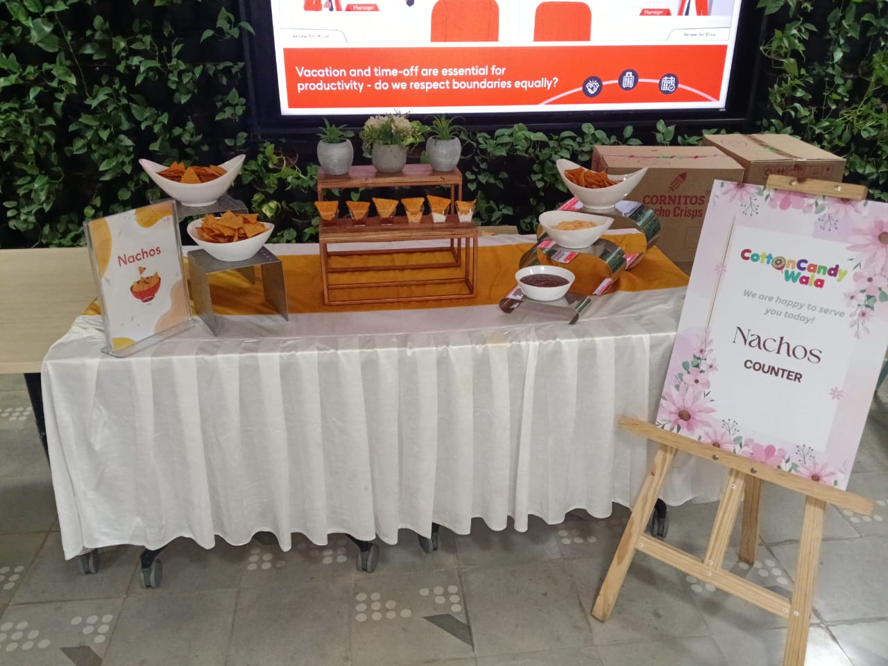 Nachos counter for corporate event rentals