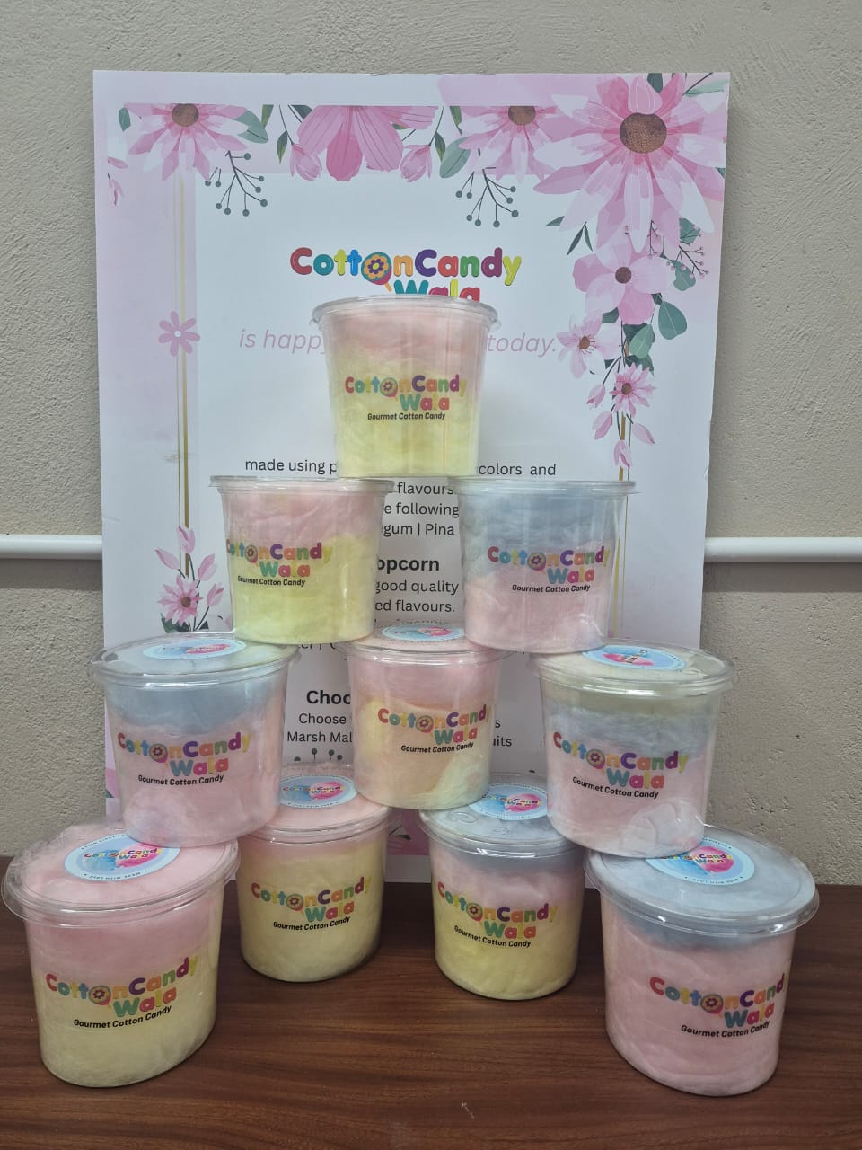 Packed Gourmet Cotton Candy - Natural Colours - FSSAI Approved